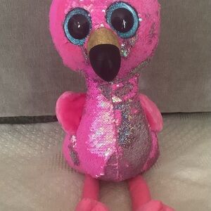 Sparkly Sequined Pinky the Flamingo Beanie Boo 26”